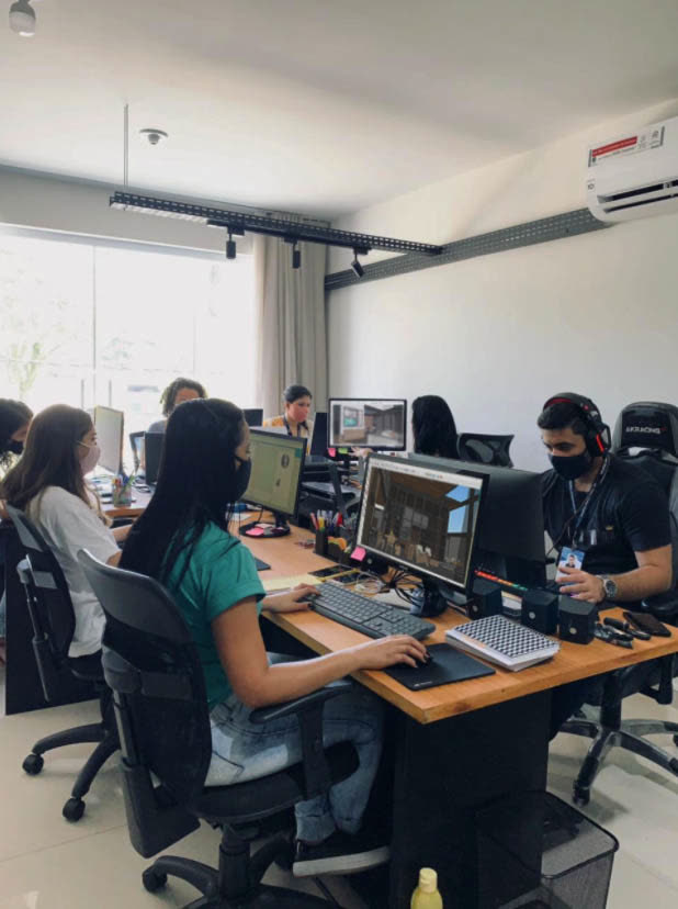 Escritório principal do estúdio ideal 3D
